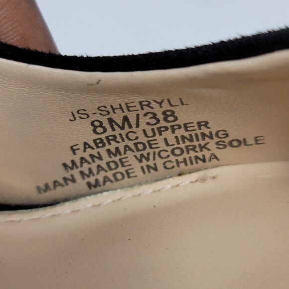 Jessica Simpson Sheryll Womens Suede Black Bow Toe Slip On Wedge Shoes Size 8M - Picture 8 of 12